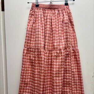 Cute summer skirt: - tiered cotton gingham maxi skirt